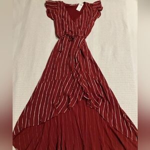 Abercrombie & Fitch Burgundy High Low Wrap Dress